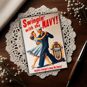 Carte Postale Nuit de danse swing de la marine délice
