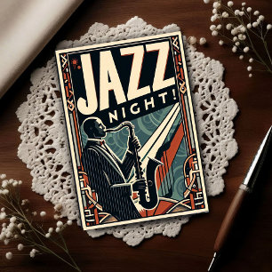 Carte Postale Nuit de Jazz à la Nouvelle-Orléans – Art Vintage