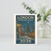 Carte Postale Nuit de Noël à Londres 2026 (Debout devant)