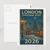 Carte Postale Nuit de Noël à Londres 2026 (Devant / Derrière)