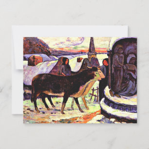 Carte Postale Nuit de Noël, tableau d'art de Gauguin