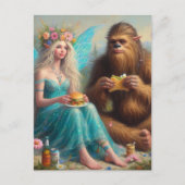 Carte Postale Nuit de restauration rapide avec Sasquatch et la F (Devant)