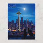 Carte Postale Nuit de Seattle Washington (Devant)