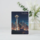 Carte Postale Nuit de Seattle Washington (Debout devant)