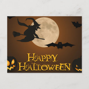 Carte Postale Nuit de sorcière d'Halloween effrayant