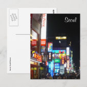 Carte Postale nuit des lumières de séoul (Devant / Derrière)