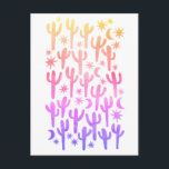 Carte Postale Nuit Désert Saguaro Cactus Coucher de soleil Aquar<br><div class="desc">Découvrez ce motif de cactus coloré. Visitez mon magasin pour plus de détails !</div>