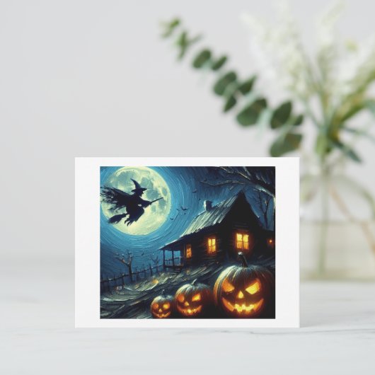 Carte Postale Nuit d'Halloween, (Debout devant)