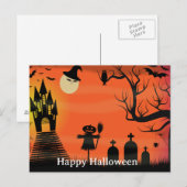 Carte Postale Nuit d'Halloween effrayante (Devant / Derrière)