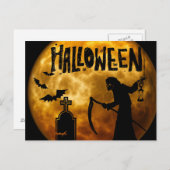 Carte Postale Nuit d'Halloween effrayante (Devant / Derrière)