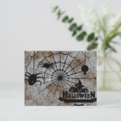 Carte Postale Nuit d'Halloween effrayante avec Spider Web (Debout devant)