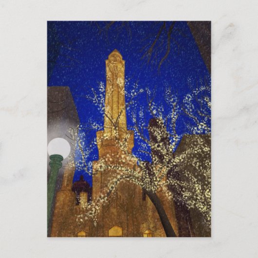 Carte Postale Nuit d'hiver au Water Tower (Devant)