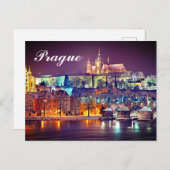 Carte Postale Nuit d'hiver en République tchèque de Prague (Devant / Derrière)