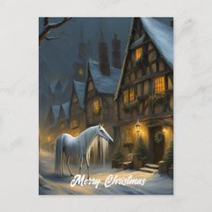 Carte Postale Nuit d'hiver Mari Lwyd Joyeux Noël