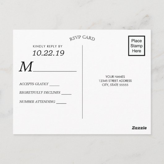 Carte Postale Nuit d'hiver neige Aquarelle Marine Bleu | RSVP (Dos)