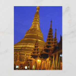 Carte Postale nuit du shwedagon stupa doré