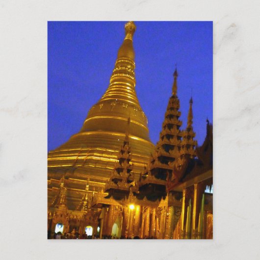 Carte Postale nuit du shwedagon stupa doré (Devant)