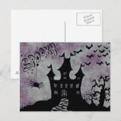 Carte Postale Nuit effrayante d'Halloween (Devant / Derrière)