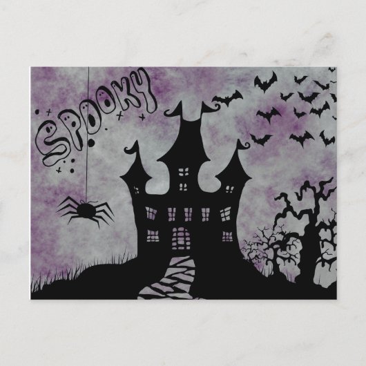 Carte Postale Nuit effrayante d'Halloween (Devant)