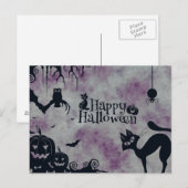 Carte Postale Nuit effrayante d'Halloween (Devant / Derrière)