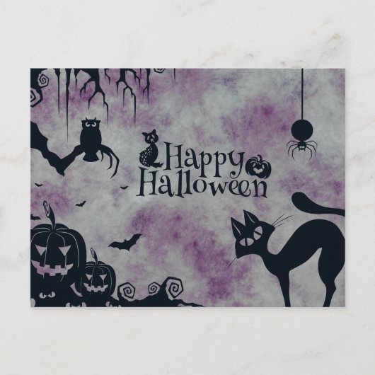 Carte Postale Nuit effrayante d'Halloween (Devant)