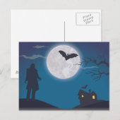 Carte Postale Nuit effrayante d'Halloween (Devant / Derrière)