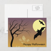 Carte Postale Nuit effrayante d'Halloween (Devant / Derrière)