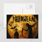 Carte Postale Nuit effrayante d'Halloween (Devant / Derrière)
