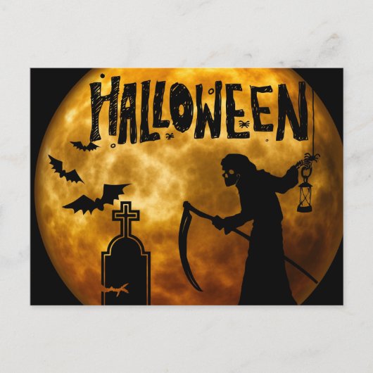 Carte Postale Nuit effrayante d'Halloween (Devant)