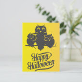 Carte Postale Nuit effrayante d'Halloween avec chauves-souris hi (Debout devant)