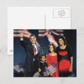 Carte Postale Nuit électorale de la famille Obama (Devant / Derrière)