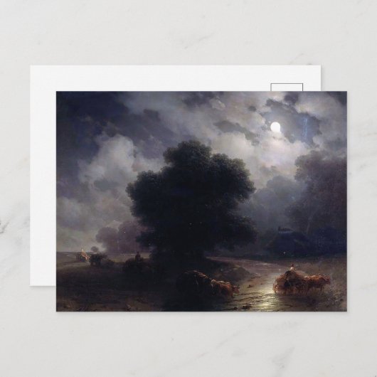 Carte Postale Nuit en Ukraine par Ivan Aivazovsky (Devant / Derrière)