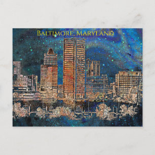Carte Postale Nuit étoile à Baltimore, Maryland