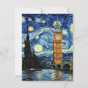 Carte Postale Nuit étoilée Big Ben Londres Angleterre