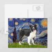 Carte Postale Nuit étoilée - Border Collie (Z) (Devant / Derrière)