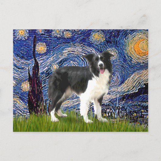 Carte Postale Nuit étoilée - Border Collie (Z) (Devant)