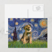 Carte Postale Nuit étoilée - Border Terrier #1 (Devant / Derrière)