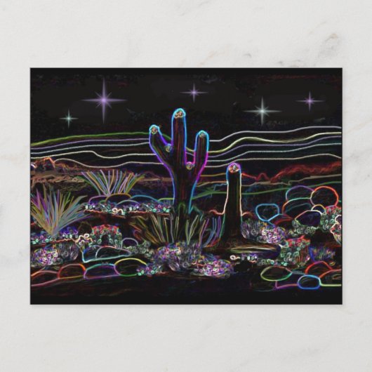 Carte Postale Nuit étoilée du désert de Neon (Devant)
