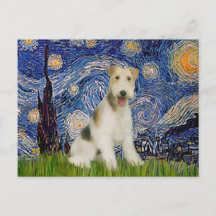 Carte Postale Nuit étoilée - Fox-Terrier à poil dur (M)