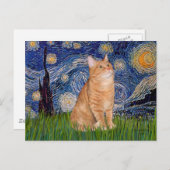 Carte Postale Nuit étoilée - Orange Tabby 46 (Devant / Derrière)