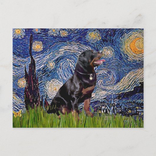 Carte Postale Nuit étoilée - Rottweiler (#6) (Devant)