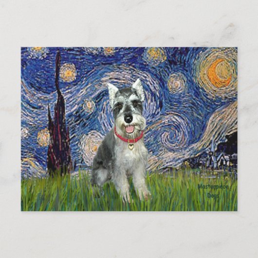 Carte Postale Nuit étoilée - Schnauzer #8 (Devant)
