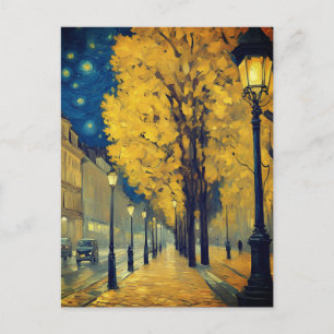 Carte Postale Nuit étoilée sur l'avenue Andrássy, Budapest