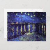 Carte Postale nuit étoilée sur le rhone 1890 (Devant / Derrière)