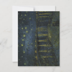 Carte Postale Nuit étoilée sur le Rhône, peinture à l'huile Van