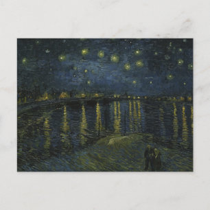 Carte Postale Nuit étoilée sur le Rhône, peinture à l'huile Van