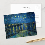 Carte Postale Nuit étoilée sur le Rhône | Vincent van Gogh<br><div class="desc">Starry Night Over the Rhône (1888) de Vincent van Gogh est un tableau post-impressionniste fascinant qui saisit une vue sereine de la nuit sur le Rhône à Arles, en France. L'oeuvre présente un ciel bleu profond orné d'étoiles dorées chatoyantes et de leurs réflexions sur l'eau. Au premier plan, deux figures...</div>