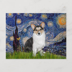 Carte Postale Nuit étoilée - Tri Color Welsh Corgi 10