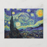 Carte Postale Nuit étoilée Vincent Van Gogh<br><div class="desc">Cette carte postale présente le tableau La nuit étoilée de Vicent Van Gogh. Il s'agit d'une huile sur toile peinte en 1889. L'histoire de Vincent Van Gogh coupant l'oreille après une bagarre avec son ami Paul Gauguin est bien connue et c'est arrivé en 1888. Après cela, et conformément à sa...</div>