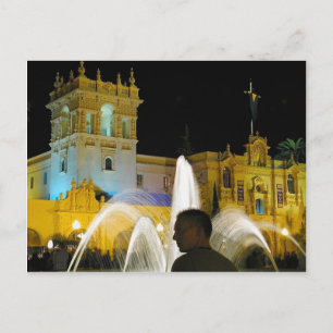 Carte Postale Nuit Fontaines Eau Balboa Park Prado